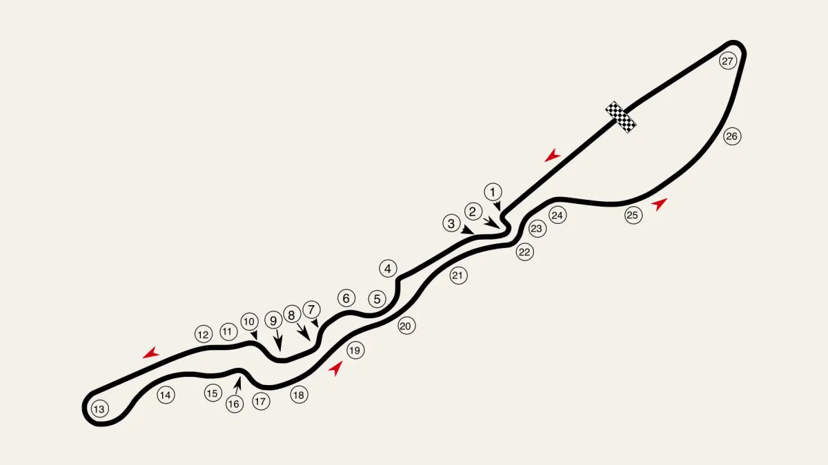 Bankarta över Jeddah Corniche Circuit.