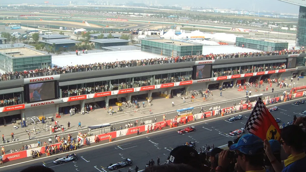 Vy över racerbanan Shanghai International Circuit.
