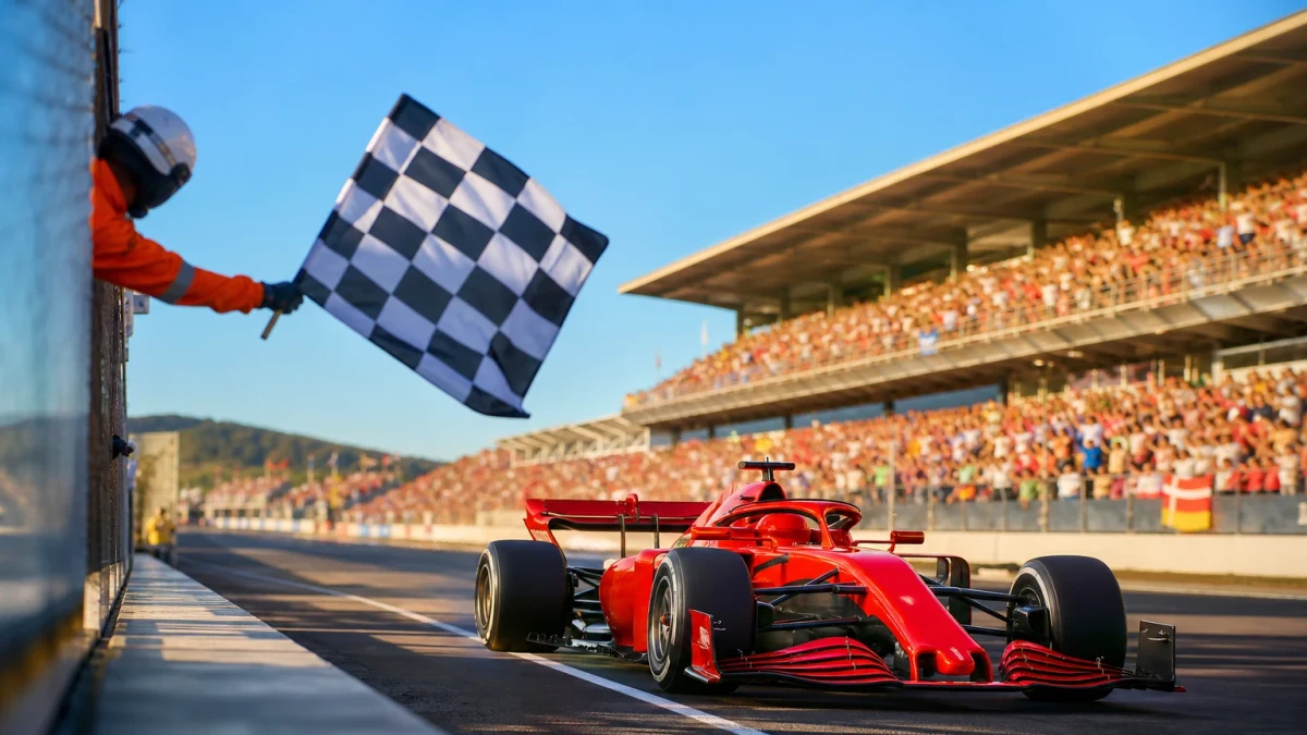 Formelbil under kvalpass inför Belgiens GP.